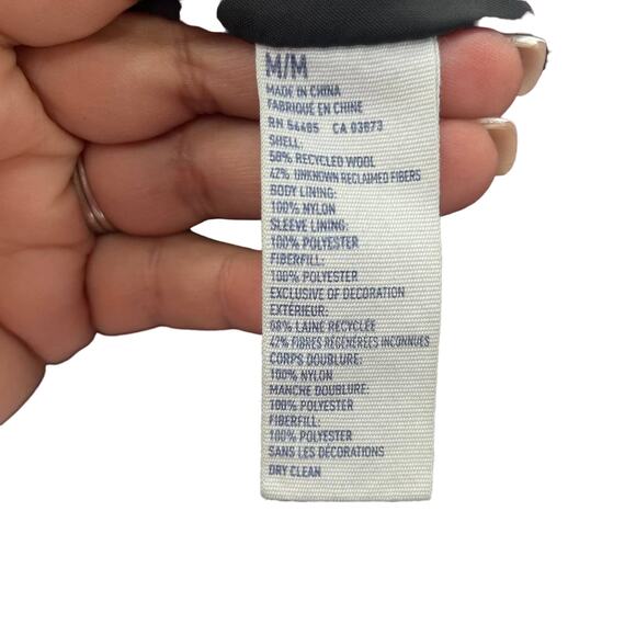 American Eagle Women Wool Blend Five Button Black Pea Coat - Picture 9 of 10